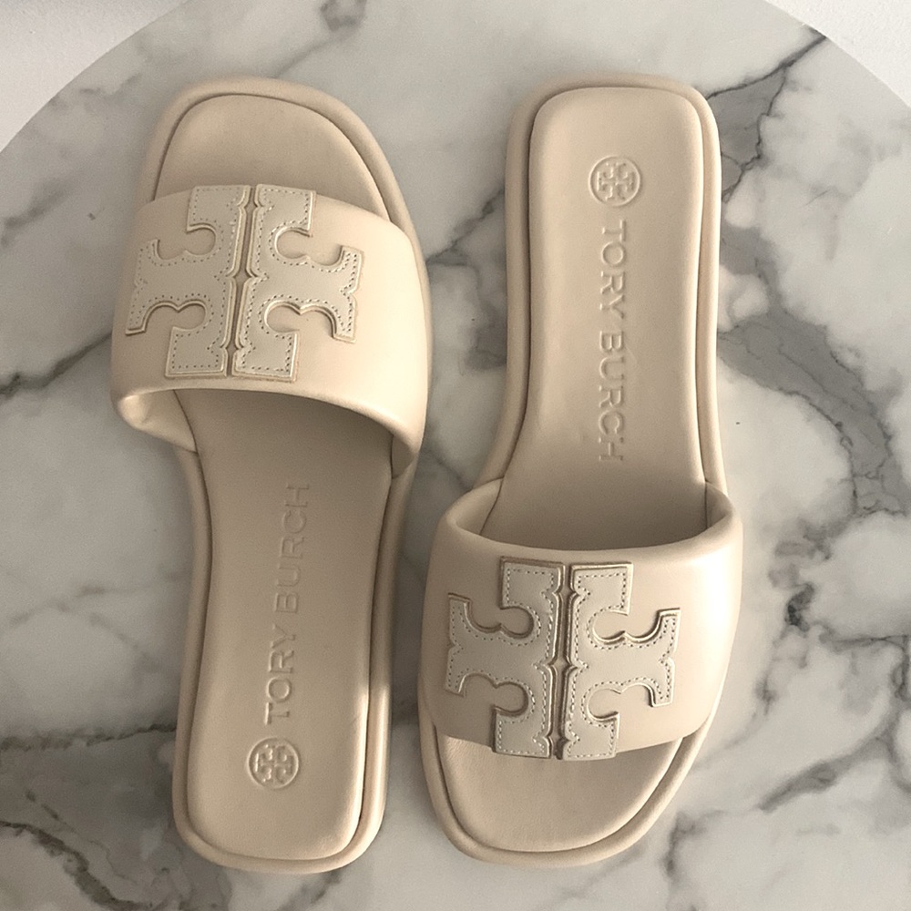 Tori Burch Cream White Sandals